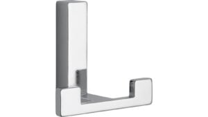 Haken Rheinau Druckguss chrom glänzend - 60 mm lang  vor weißem Hintergrund