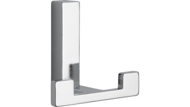 Haken Rheinau Druckguss chrom glänzend - 60 mm lang  vor weißem Hintergrund