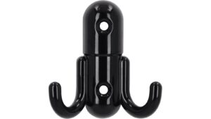 Haken Römerberg Druckguss schwarz pulverbeschichtet - 60 mm lang  vor weißem Hintergrund