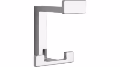Haken Sassenburg Druckguss chrom glänzend - 92 mm lang vor weißem Hintergrund