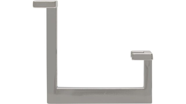 Haken Sassenburg Druckguss chrom glänzend - 92 mm lang  vor weißem Hintergrund