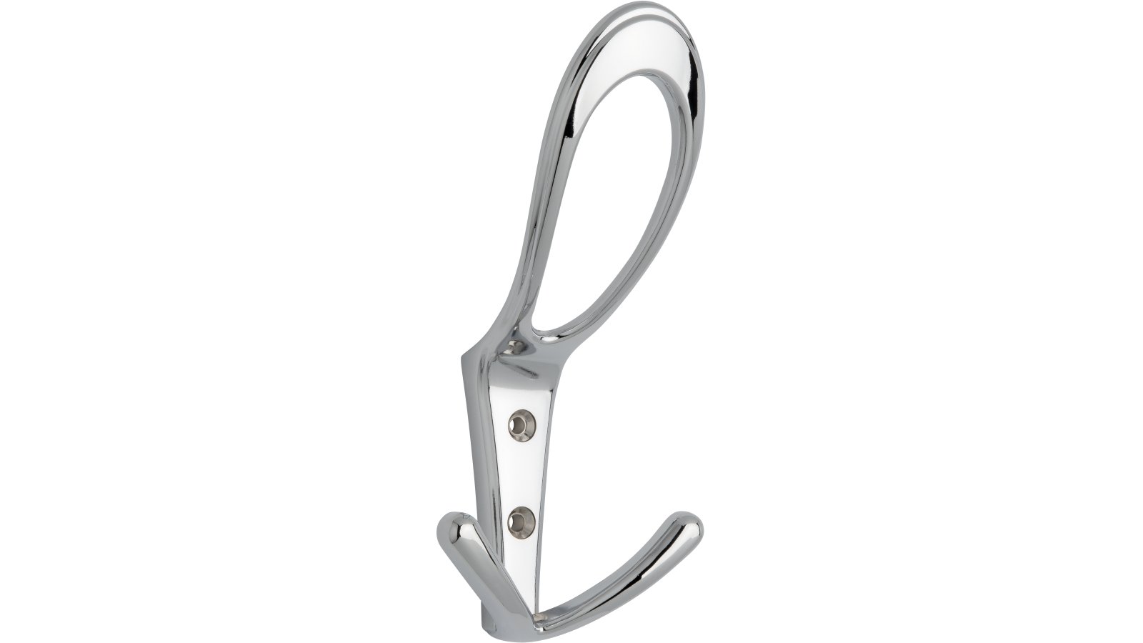 Haken Staßfurt Druckguss chrom glänzend - 161 mm lang  vor weißem Hintergrund