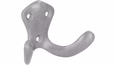 Haken Sundern Druckguss silber natur glänzend - 47 mm lang vor weißem Hintergrund