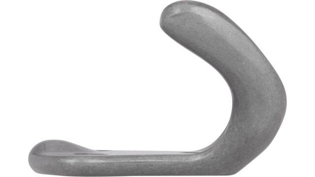 Haken Sundern Druckguss silber natur glänzend - 47 mm lang  vor weißem Hintergrund