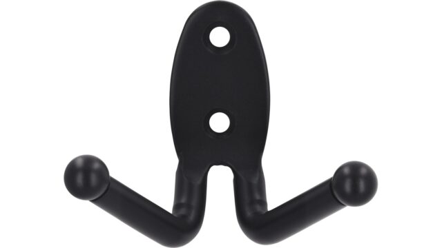 Haken Syke Stahl schwarz matt pulverbeschichtet - 61 mm lang  vor weißem Hintergrund