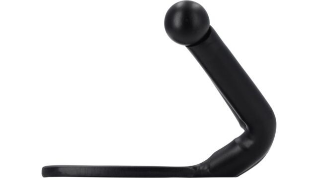 Haken Syke Stahl schwarz matt pulverbeschichtet - 61 mm lang  vor weißem Hintergrund