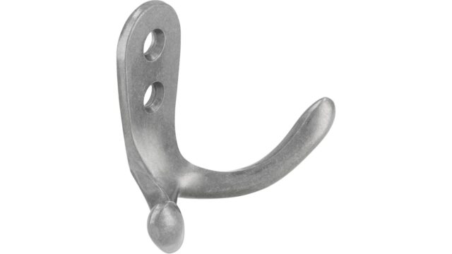 Haken Weil Druckguss silber natur glänzend - 45 mm lang  vor weißem Hintergrund