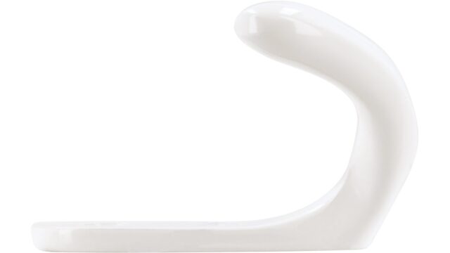 Haken Weil Druckguss reinweiß pulverbeschichtet - 45 mm lang  vor weißem Hintergrund