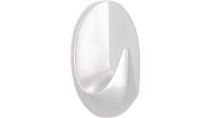 Haken Wolfhagen Kunststoff chrom matt - 42 mm lang  vor weißem Hintergrund