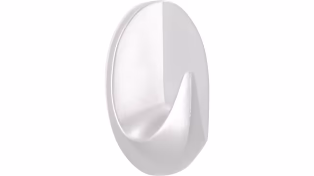 Haken Wolfhagen Kunststoff chrom matt - 42 mm lang vor weißem Hintergrund