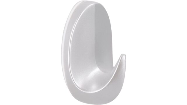 Haken Wolfhagen Kunststoff chrom matt - 42 mm lang  vor weißem Hintergrund