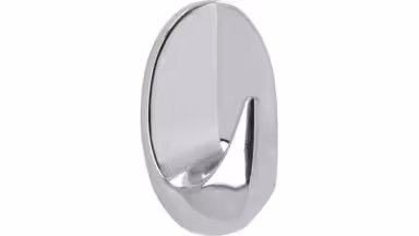 Haken Wolfhagen Kunststoff chrom glänzend - 42 mm lang vor weißem Hintergrund