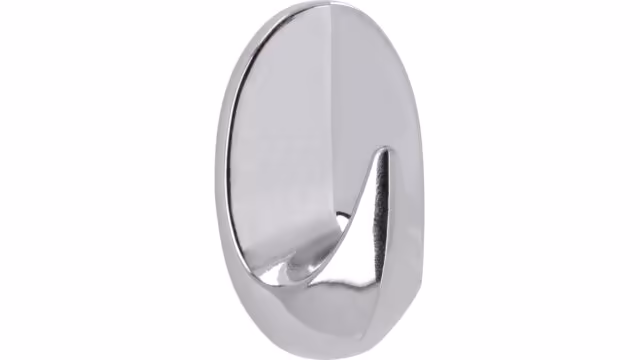 Haken Wolfhagen Kunststoff chrom glänzend - 42 mm lang vor weißem Hintergrund