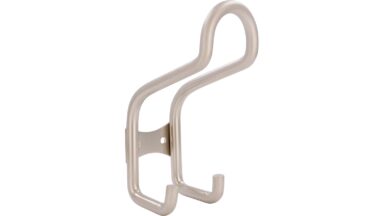 Haken Wülfrath Stahl matt vernickelt - 126 mm lang vor weißem Hintergrund