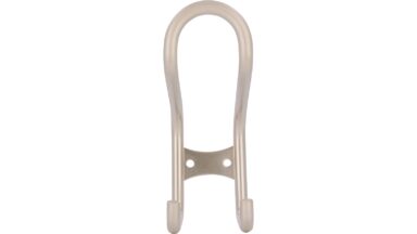 Haken Wülfrath Stahl matt vernickelt - 126 mm lang  vor weißem Hintergrund