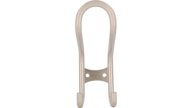 Haken Wülfrath Stahl matt vernickelt - 126 mm lang  vor weißem Hintergrund