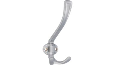 Haken Zeitz Druckguss chrom matt - 157 mm lang  vor weißem Hintergrund