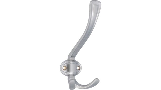 Haken Zeitz Druckguss chrom matt - 157 mm lang  vor weißem Hintergrund