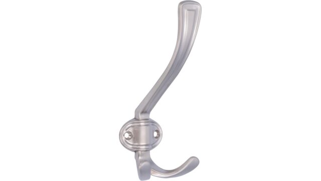 Haken Zeitz Druckguss matt vernickelt - 157 mm lang  vor weißem Hintergrund