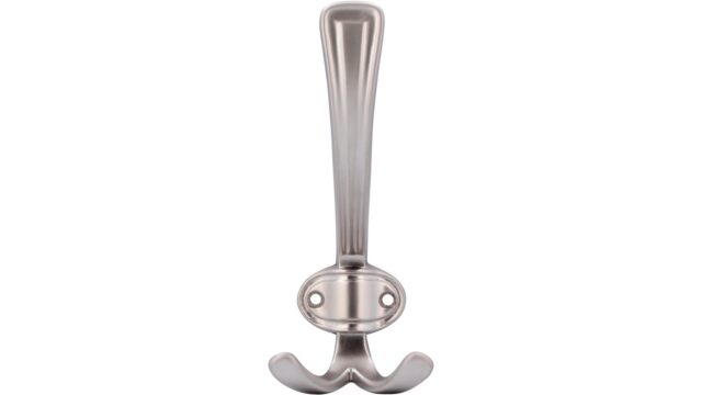 Haken Zeitz Druckguss matt vernickelt - 157 mm lang  vor weißem Hintergrund