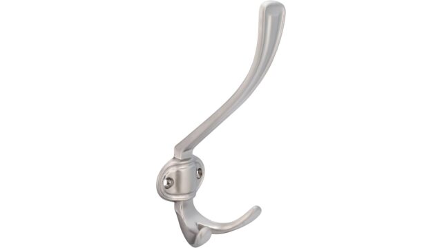 Haken Zeitz Druckguss matt vernickelt - 157 mm lang  vor weißem Hintergrund