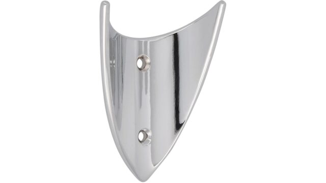 Haken Zittau Druckguss chrom glänzend - 82 mm lang  vor weißem Hintergrund