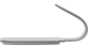 Haken sk Hainburg Stahl chrom glänzend - 41 mm lang  vor weißem Hintergrund
