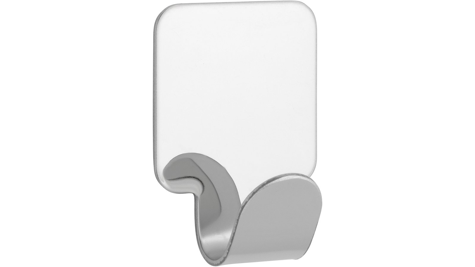 Haken sk Hainburg Stahl chrom glänzend - 41 mm lang  vor weißem Hintergrund