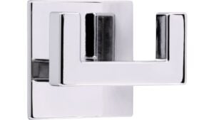 Haken sk Wolmirstedt Druckguss chrom glänzend - 50 mm lang  vor weißem Hintergrund