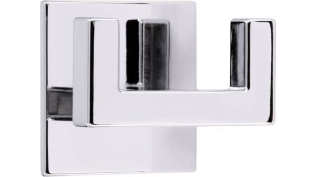 Haken sk Wolmirstedt Druckguss chrom glänzend - 50 mm lang  vor weißem Hintergrund