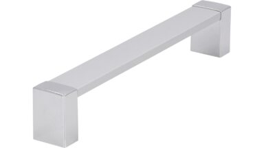 Griff Adendorf Aluminium - Kunststoff silber natur matt galvanisiert chrom glänzend - 172 mm lang vor weißem Hintergrund