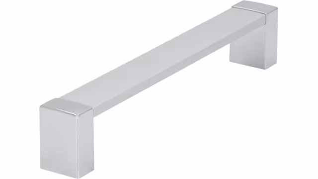Griff Adendorf Aluminium - Kunststoff silber natur matt galvanisiert chrom glänzend - 172 mm lang vor weißem Hintergrund