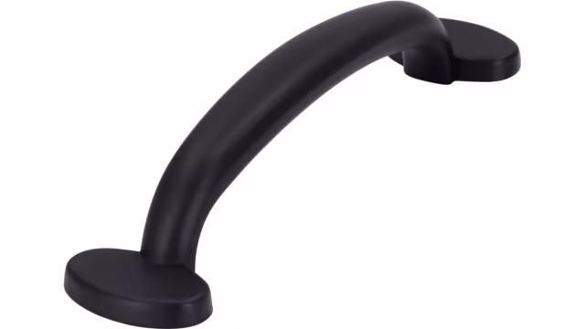 Griff Altena Druckguss schwarz matt pulverbeschichtet - 129 mm lang vor weißem Hintergrund