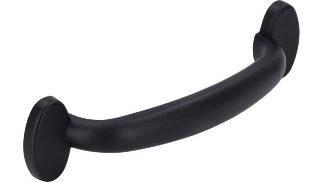 Griff Altena Druckguss schwarz matt pulverbeschichtet - 129 mm lang  vor weißem Hintergrund