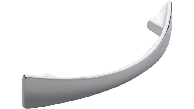 Griff Anklam Druckguss chrom glänzend - 184 mm lang  vor weißem Hintergrund
