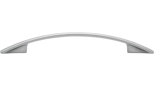 Griff Anklam Druckguss chrom glänzend - 184 mm lang  vor weißem Hintergrund