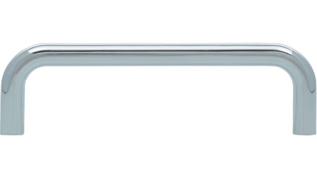 Griff Aurich Druckguss chrom glänzend - 104 mm lang  vor weißem Hintergrund