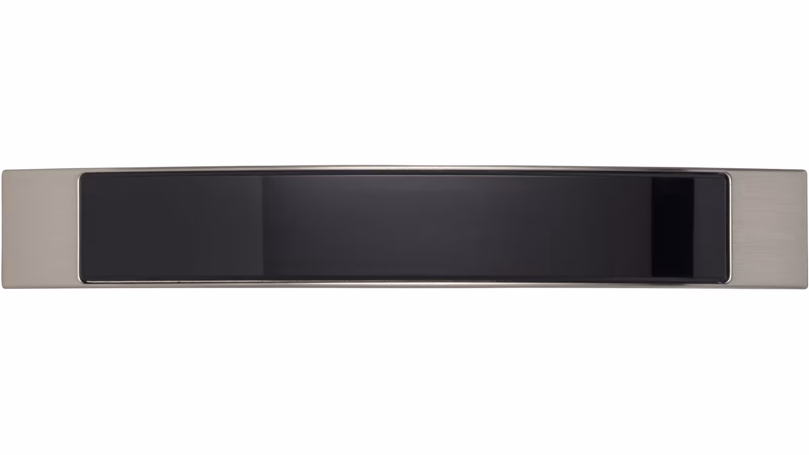 Moebelgriff-Bad-Bentheim-nickel-schwarz-transparent-Glas-Kunststoff-Zinkdruckguss-laenge-200-744478-front Griff Bad-Bentheim Druckguss - Kunststoff vernickelt feingeschliffen glaseffekt schwarz - 200 mm lang vor weißem Hintergrund