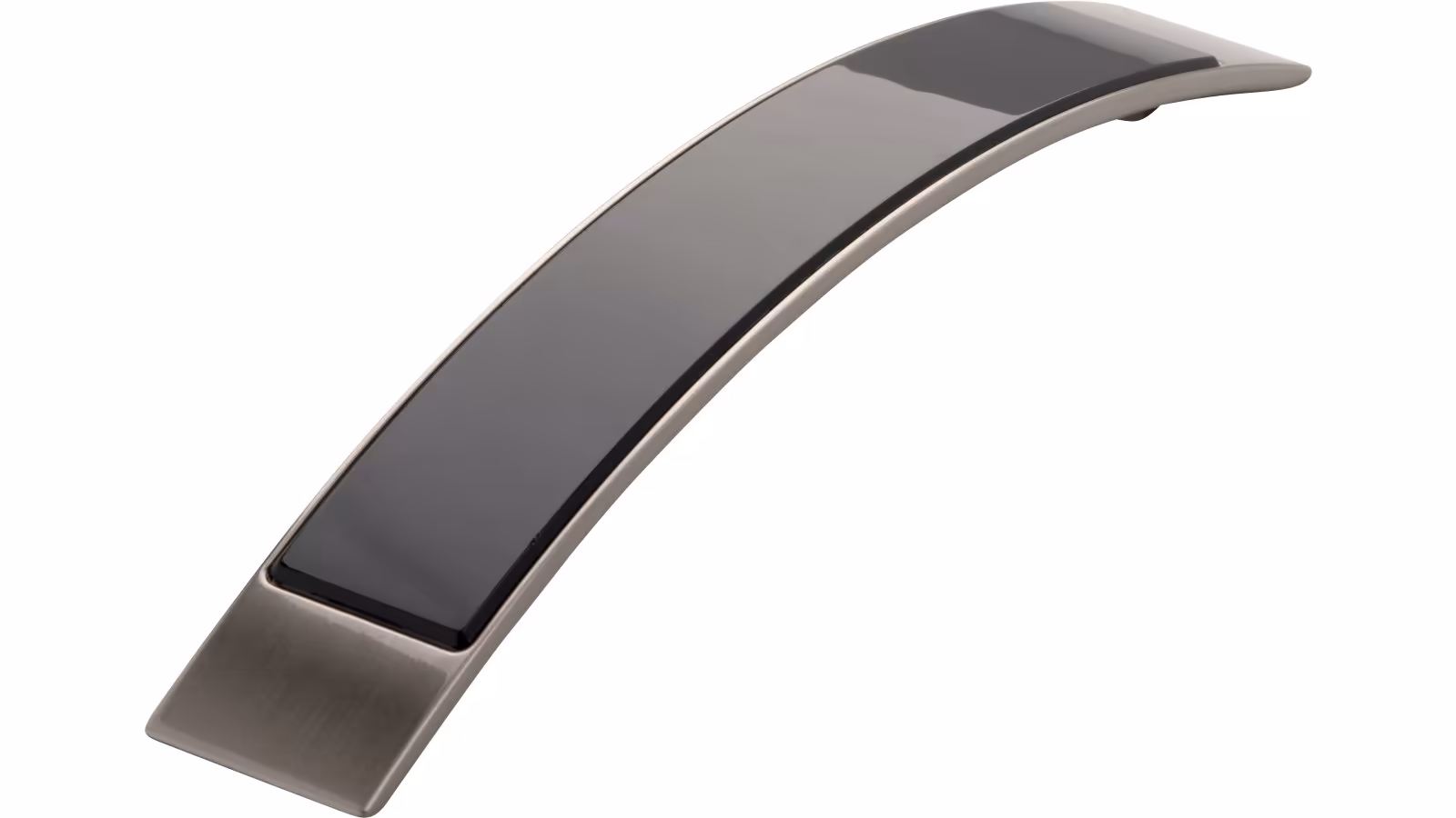 Moebelgriff-Bad-Bentheim-nickel-schwarz-transparent-Glas-Kunststoff-Zinkdruckguss-laenge-200-744478 Griff Bad-Bentheim Druckguss - Kunststoff vernickelt feingeschliffen glaseffekt schwarz - 200 mm lang vor weißem Hintergrund