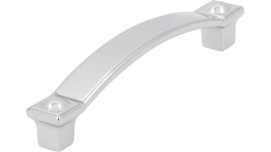 Griff Bad-Friedrichshall Druckguss chrom glänzend - 110 mm lang vor weißem Hintergrund