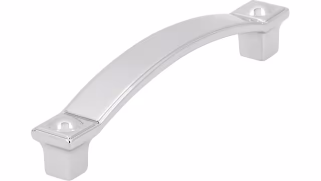 Griff Bad-Friedrichshall Druckguss chrom glänzend - 110 mm lang vor weißem Hintergrund