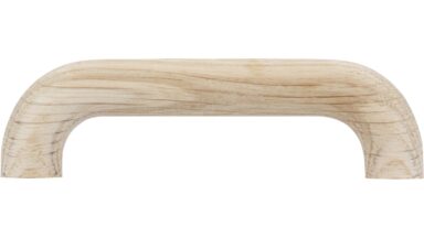 Griff Bad-Lauterberg Holz eiche roh - 112 mm lang  vor weißem Hintergrund
