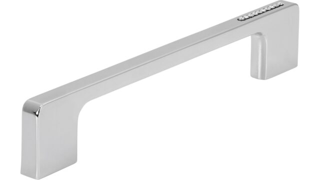 Griff Bad-Reichenhall Druckguss chrom glänzend swarovski® kristalle - 172 mm lang  vor weißem Hintergrund