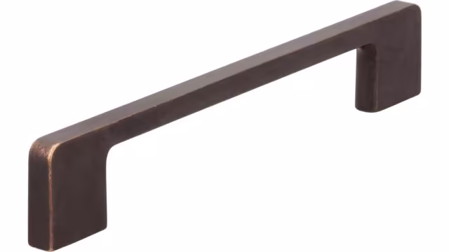 Griff Bad-Reichenhall Druckguss kupfer schwarz getrommelt - 172 mm lang  vor weißem Hintergrund