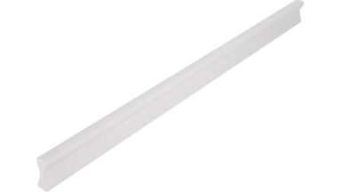 Griff Bad-Segeberg Druckguss weiß pulverbeschichtet - 340 mm lang  vor weißem Hintergrund