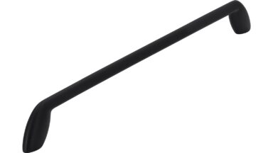 Griff Birkenau Druckguss schwarz matt pulverbeschichtet - 352 mm lang vor weißem Hintergrund