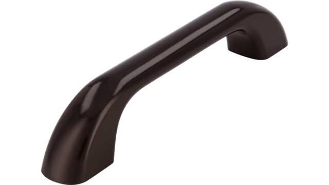 Griff Bissendorf Kunststoff schwarz-braun - 128 mm lang vor weißem Hintergrund