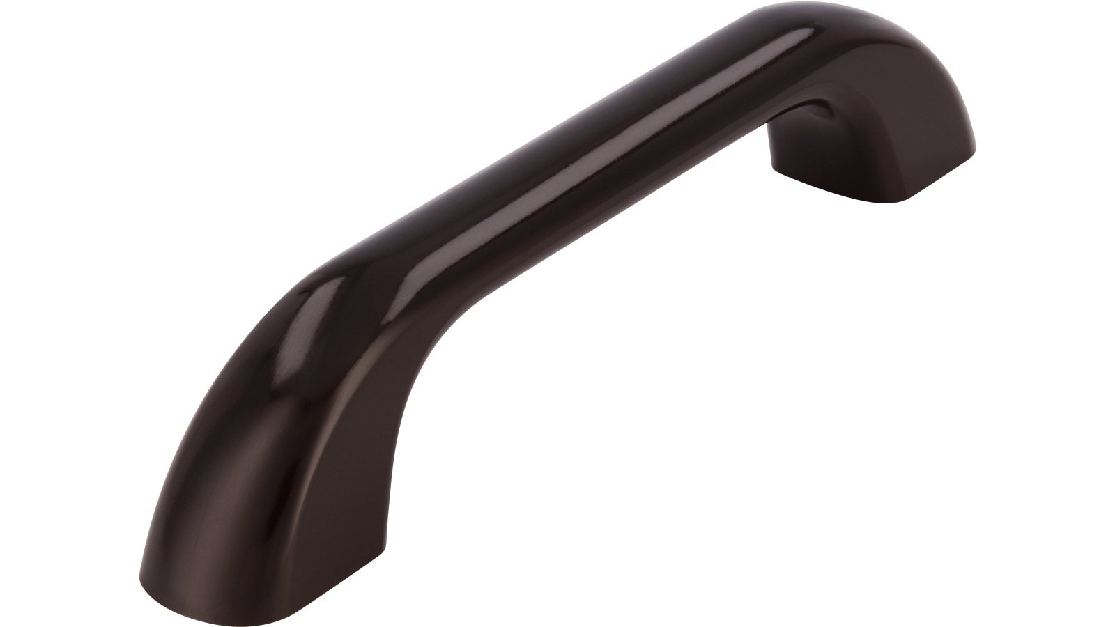 Griff Bissendorf Kunststoff schwarz-braun - 128 mm lang  vor weißem Hintergrund