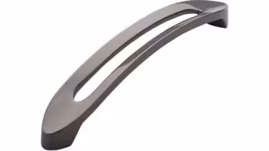 Griff Boizenburg Druckguss Schwarz chrom - 180 mm lang vor weißem Hintergrund