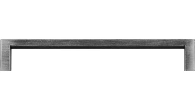 Griff Bruckmühl Druckguss eisenfarbig gebürstet matt - 168 mm lang  vor weißem Hintergrund